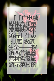 「广电融媒体高质量发展陕西采访行」生态打底 农旅生金——探访西营镇蔓营村省级旅游示范村的振兴密码