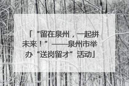 “留在泉州，一起拼未来！”——泉州市举办“送岗留才”活动