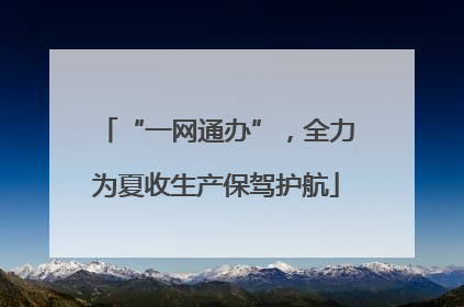 “一网通办”，全力为夏收生产保驾护航