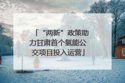 “两新”政策助力甘肃首个氢能公交项目投入运营