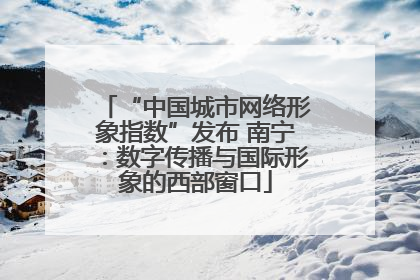 “中国城市网络形象指数”发布 南宁：数字传播与国际形象的西部窗口