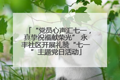 “党员心声汇七一，真挚祝福献荣光” 永丰社区开展礼赞“七一”主题党日活动