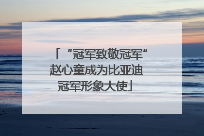 “冠军致敬冠军” 赵心童成为比亚迪冠军形象大使