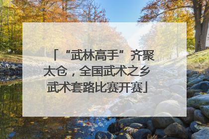 “武林高手”齐聚太仓，全国武术之乡武术套路比赛开赛