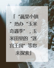 “蔬果小镇”热办“玉米奇遇季”，玉米田里的“迷宫王国”等您来探索
