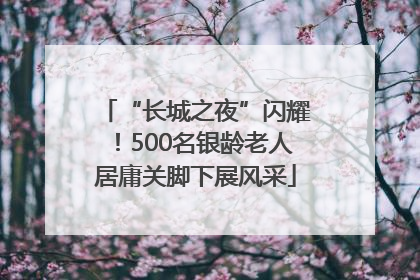 “长城之夜”闪耀！500名银龄老人居庸关脚下展风采