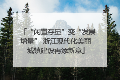 “闲置存量”变“发展增量” 浙江现代化美丽城镇建设再添新意