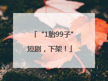 “1胎99子”短剧，下架！