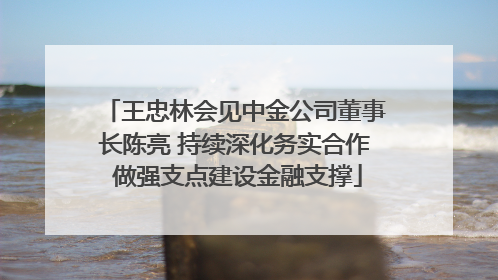 王忠林会见中金公司董事长陈亮 持续深化务实合作 做强支点建设金融支撑