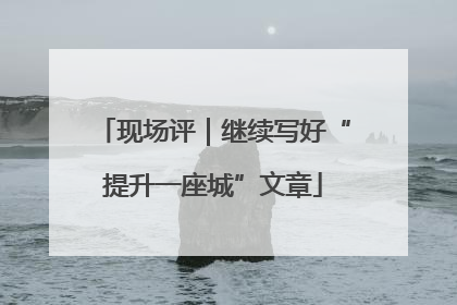 现场评｜继续写好“提升一座城”文章