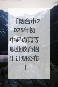 烟台市2025年初中起点高等职业教育招生计划公布