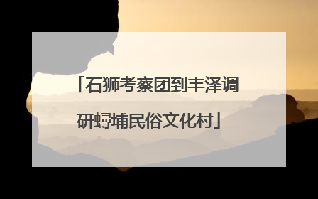 石狮考察团到丰泽调研蟳埔民俗文化村