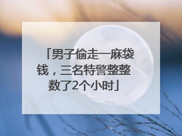 男子偷走一麻袋钱，三名特警整整数了2个小时