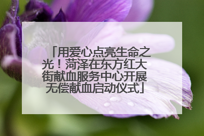 用爱心点亮生命之光！菏泽在东方红大街献血服务中心开展无偿献血启动仪式