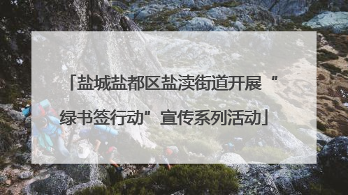 盐城盐都区盐渎街道开展“绿书签行动”宣传系列活动