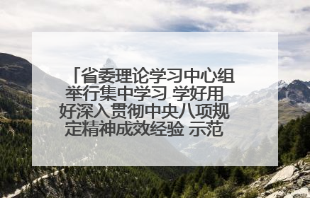 省委理论学习中心组举行集中学习 学好用好深入贯彻中央八项规定精神成效经验 示范带头持续推动全省学习教育走深走实