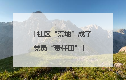 社区“荒地”成了党员“责任田”