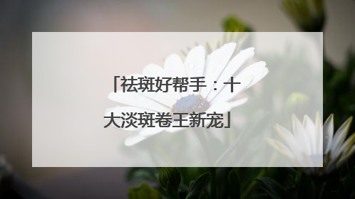 祛斑好帮手：十大淡斑卷王新宠