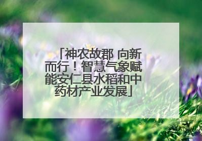 神农故郡 向新而行！智慧气象赋能安仁县水稻和中药材产业发展