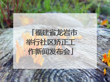 福建省龙岩市举行社区矫正工作新闻发布会