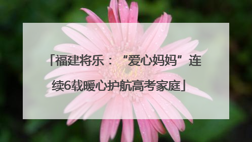 福建将乐：“爱心妈妈”连续6载暖心护航高考家庭