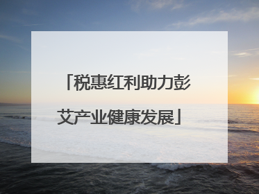 税惠红利助力彭艾产业健康发展