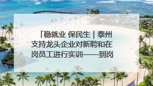 稳就业 保民生｜泰州支持龙头企业对新聘和在岗员工进行实训——到岗就能用 用了就见效