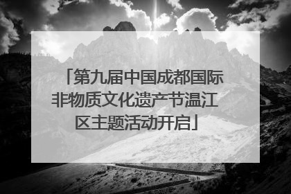 第九届中国成都国际非物质文化遗产节温江区主题活动开启