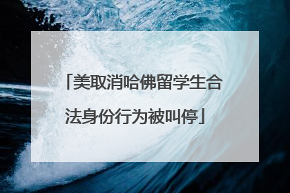 美取消哈佛留学生合法身份行为被叫停