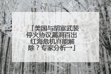 美国与胡塞武装停火协议漏洞百出 红海危机真能解除？专家分析→