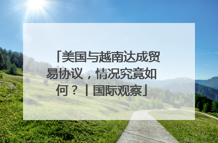 美国与越南达成贸易协议，情况究竟如何？丨国际观察