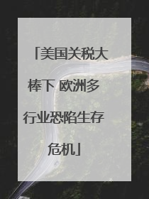 美国关税大棒下 欧洲多行业恐陷生存危机