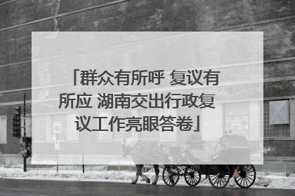 群众有所呼 复议有所应 湖南交出行政复议工作亮眼答卷