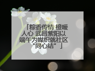 粽香传情 橙暖人心 武昌紫阳以端午为媒织就社区“同心结”