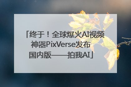 终于！全球爆火AI视频神器PixVerse发布国内版——拍我AI