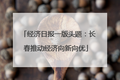 经济日报一版头题：长春推动经济向新向优