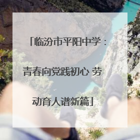 临汾市平阳中学：青春向党践初心 劳动育人谱新篇