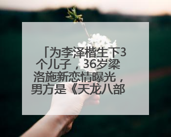 为李泽楷生下3个儿子，36岁梁洛施新恋情曝光，男方是《天龙八部》游坦之