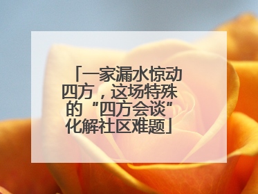 一家漏水惊动四方，这场特殊的“四方会谈”化解社区难题
