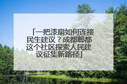 一把漆扇如何连接民生建议？成都郫都这个社区探索人民建议征集新路径