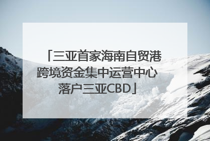 三亚首家海南自贸港跨境资金集中运营中心落户三亚CBD