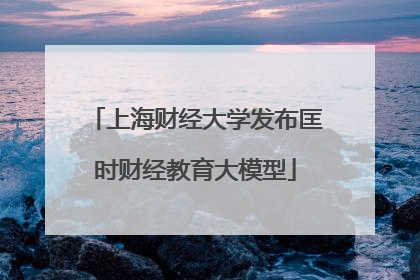 上海财经大学发布匡时财经教育大模型