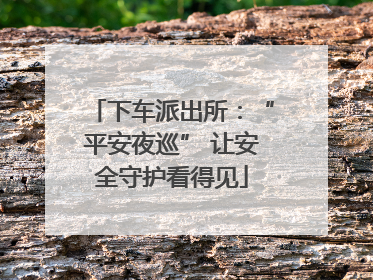 下车派出所：“平安夜巡” 让安全守护看得见