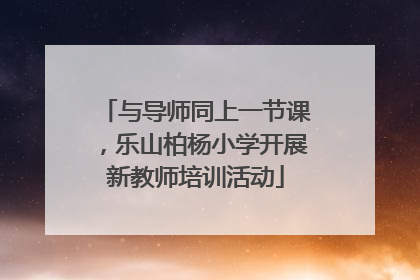 与导师同上一节课，乐山柏杨小学开展新教师培训活动