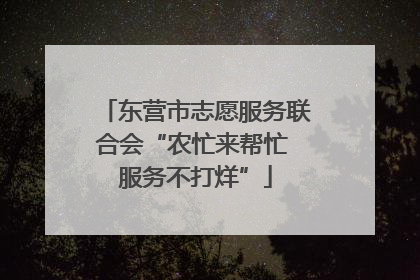 东营市志愿服务联合会“农忙来帮忙 服务不打烊”