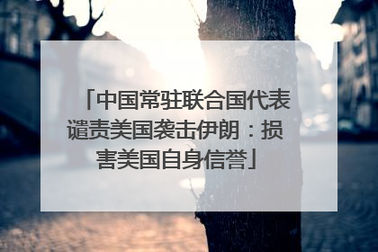 中国常驻联合国代表谴责美国袭击伊朗：损害美国自身信誉