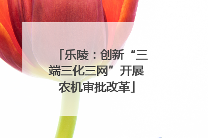乐陵：创新“三端三化三网”开展农机审批改革