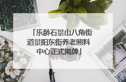 乐龄石景山八角街道景阳东街养老照料中心正式揭牌