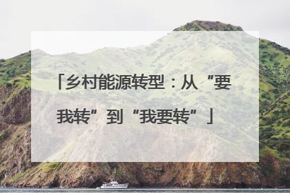 乡村能源转型：从“要我转”到“我要转”