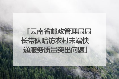 云南省邮政管理局局长带队暗访农村末端快递服务质量突出问题
